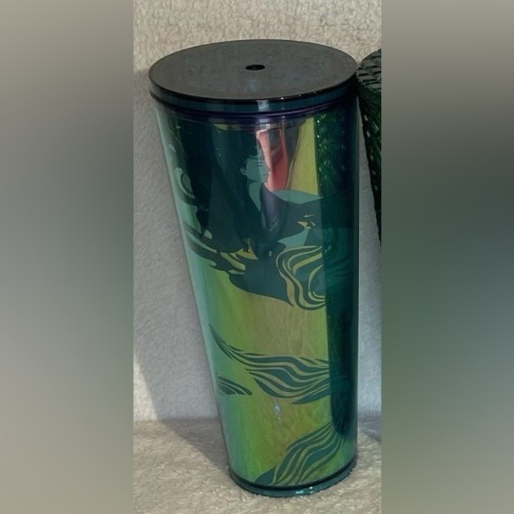 Starbucks 2023 Holographic Teal Glacier Siren Mermaid Tumbler 24oz Cold Cup